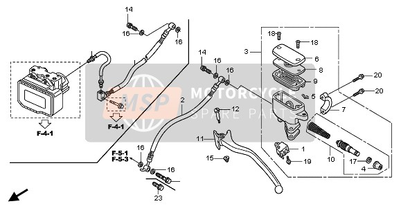 Honda FJS400 2011 Maître-cylindre de frein arrière pour un 2011 Honda FJS400